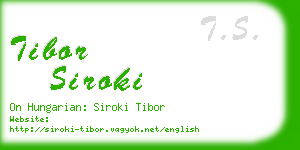 tibor siroki business card